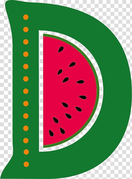 Watermelon Letter English alphabet, D transparent background PNG clipart