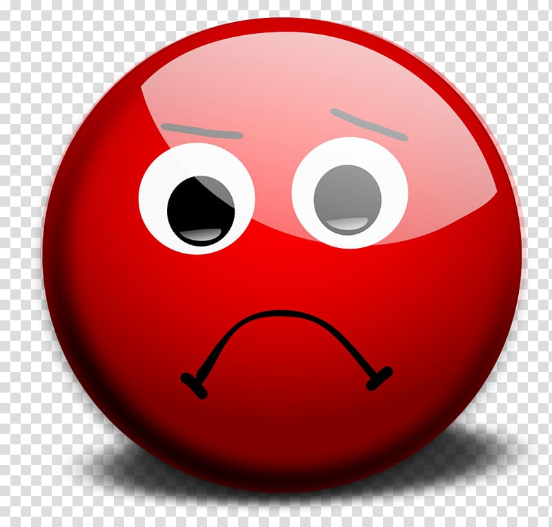 Free Download Round Red Sad Emoji Art Sad Transparent Background PNG 