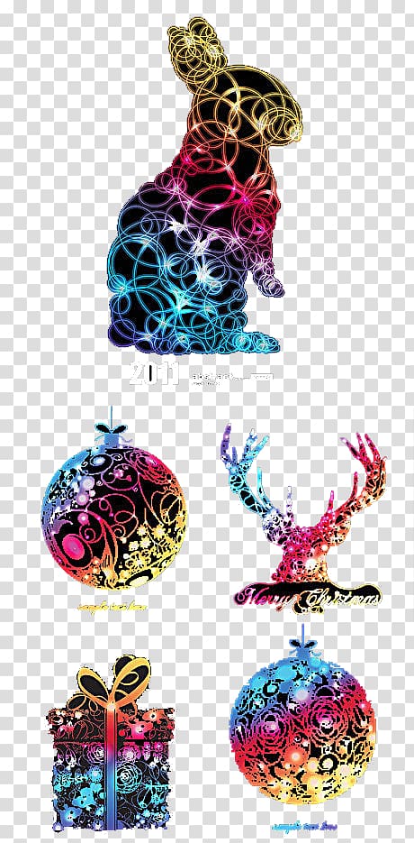Moon rabbit Illustration, Color Rabbit transparent background PNG clipart