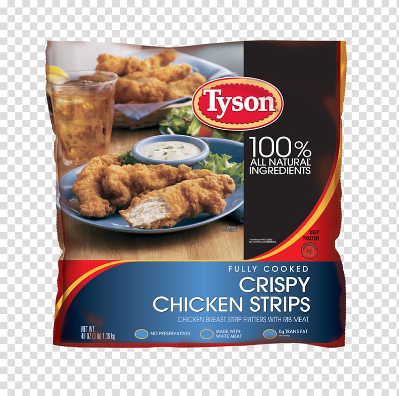 Chicken fingers Junk food Crispy fried chicken Recipe Tyson Foods, junk food transparent background PNG clipart