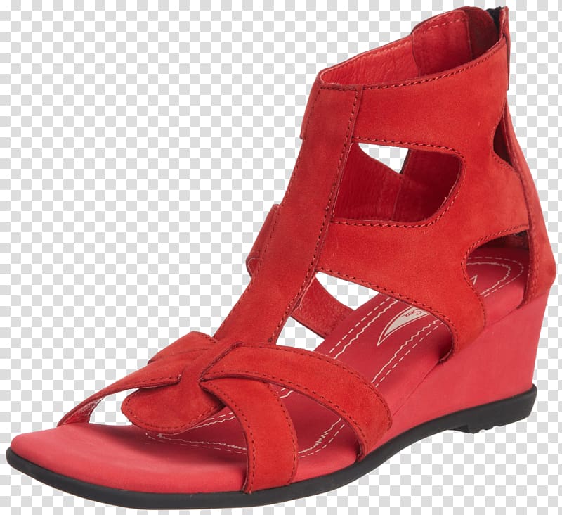 Sandal Shoe High-heeled footwear Designer, Red slope with Roman sandals transparent background PNG clipart