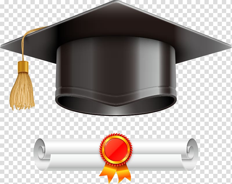 mortar board and diploma , Graduation ceremony Square academic cap Diploma Illustration, Dr. cap and certificate transparent background PNG clipart