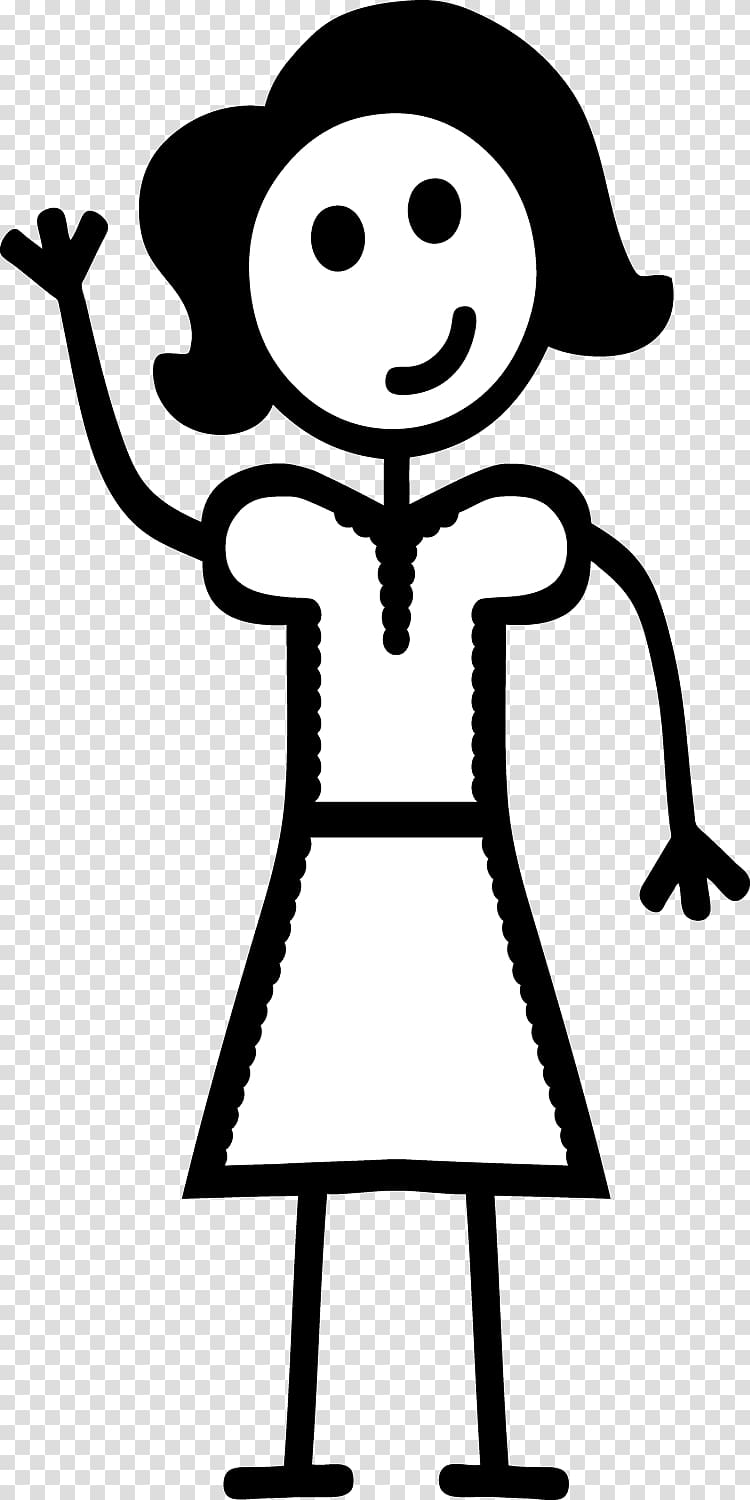 girl waving right hand stick illustration, Stick figure Woman Female , child playing transparent background PNG clipart