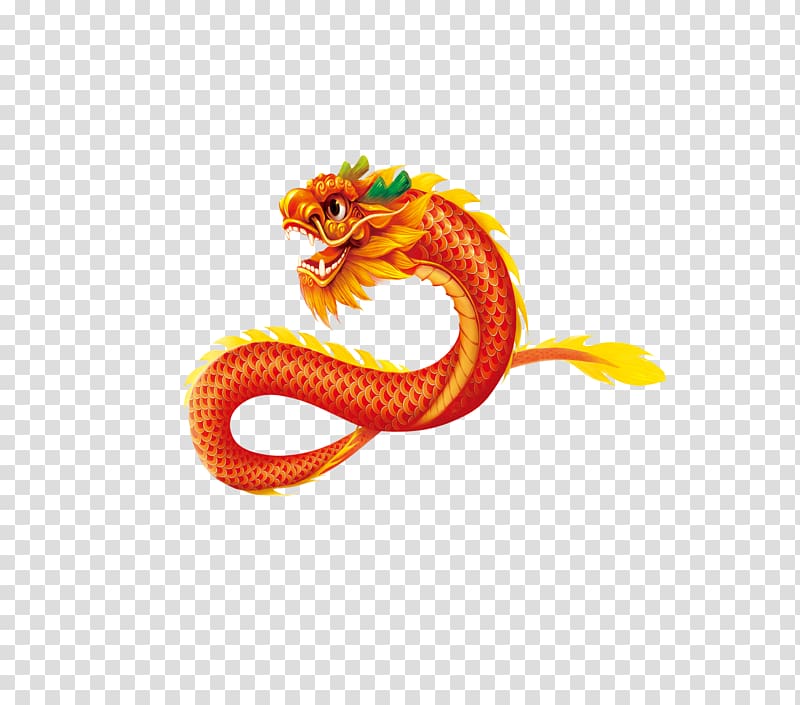 red and yellow dragon , China Chinese dragon Zongzi u7aefu5348 Dragon Boat Festival, Dragon transparent background PNG clipart