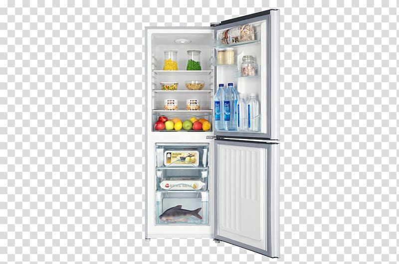 Refrigerator Haier Refrigeration hot water dispenser Home appliance, Energy-saving refrigerator frozen silence transparent background PNG clipart