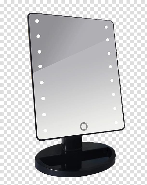 Mirror LED lamp Lampe de bureau, Luminous charging cosmetic mirror transparent background PNG clipart