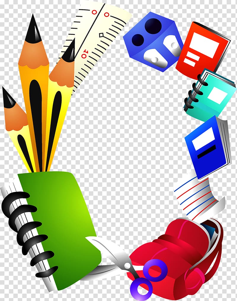 School Supplies clip art png, Cute School clipart watercolor