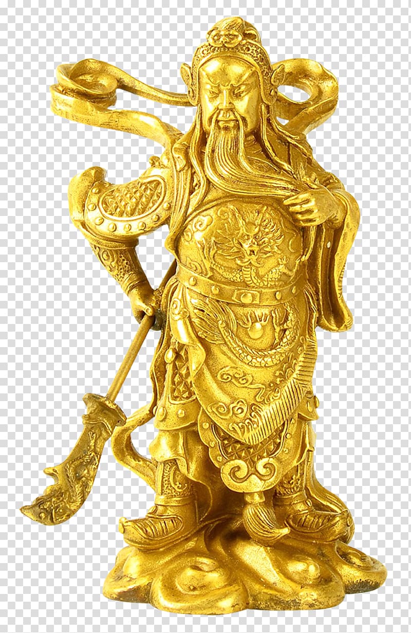Caishen Copper u7384u575bu771fu541b Bronze, God of wealth bronze statue transparent background PNG clipart