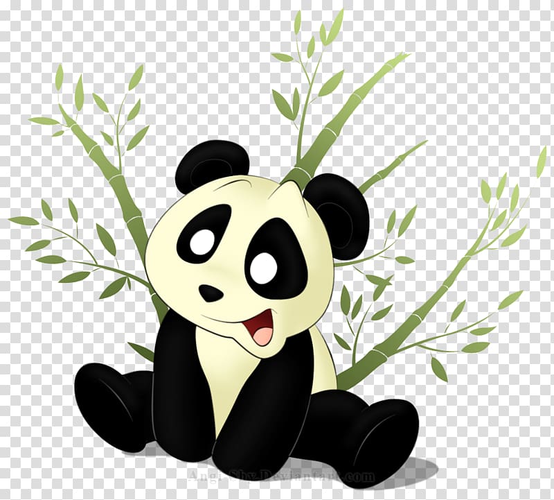 Giant panda Drawing Bamboo Bear , eat bamboo transparent background PNG clipart