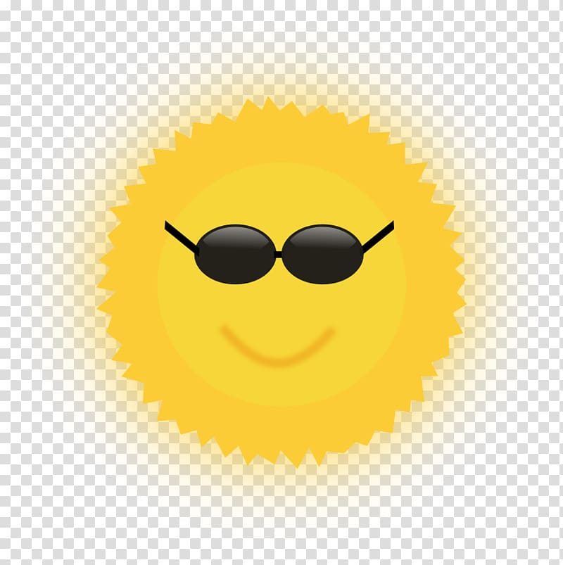 Smiley Yellow Cartoon Text messaging Glasses, Free Sun transparent background PNG clipart