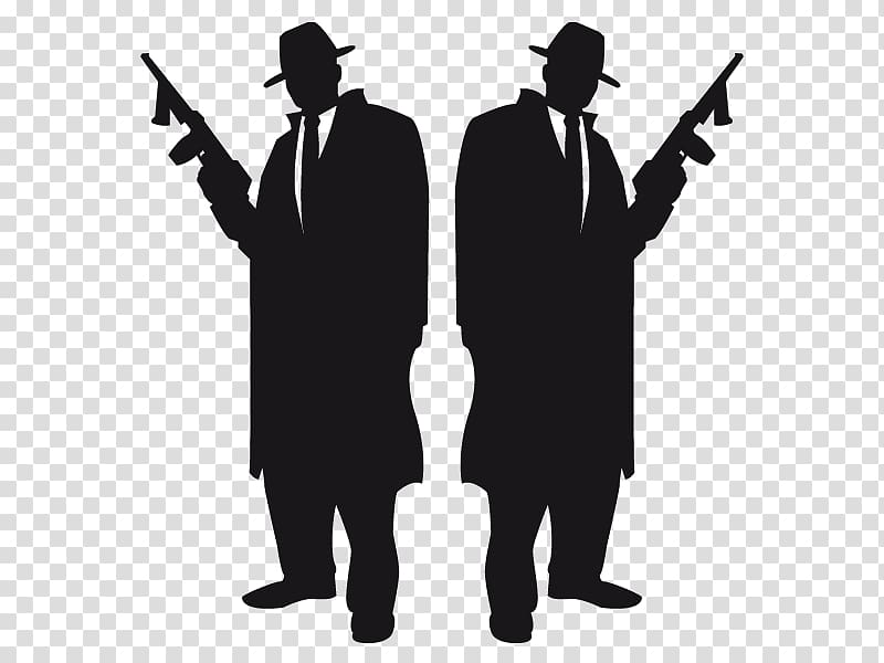 Silhouette Gangster Drawing Illustration, Silhouette transparent background PNG clipart