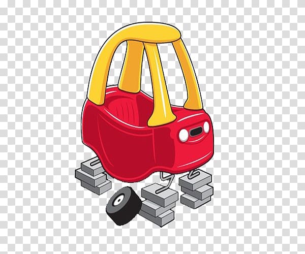 Model car Toy, Red brick toy car transparent background PNG clipart