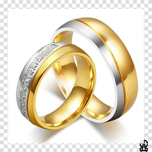 Cubic zirconia Wedding ring Titanium ring Gold plating, wedding ring transparent background PNG clipart