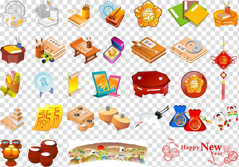 Chinese New Year Chinese calendar , elements Chinese New Year transparent background PNG clipart