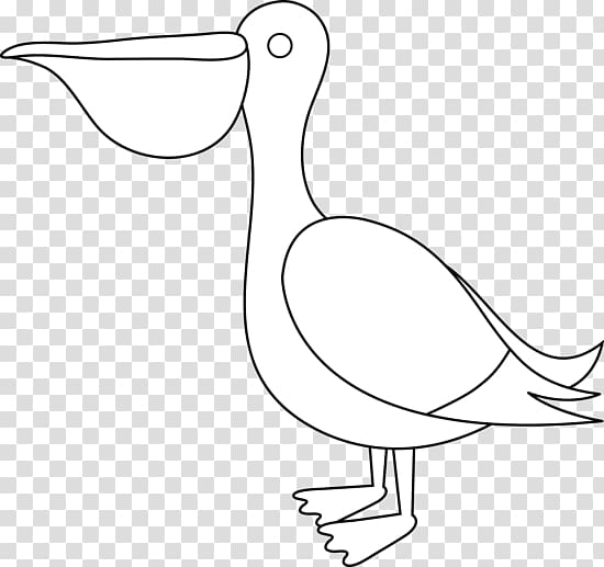 Duck White Line art , Pelican transparent background PNG clipart