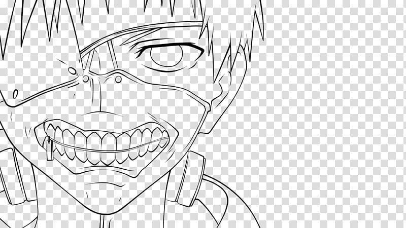 Line art Tokyo Ghoul Drawing Sketch, ghoul transparent background PNG clipart