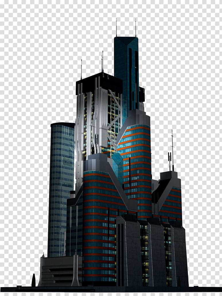 Skyscraper Architecture Art Skyline High-rise building, scifi transparent background PNG clipart
