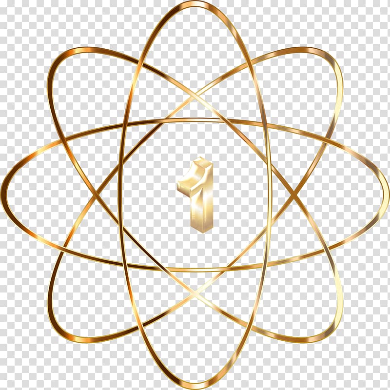 Atomic number Gold Atomic nucleus Neutron, gold background transparent background PNG clipart