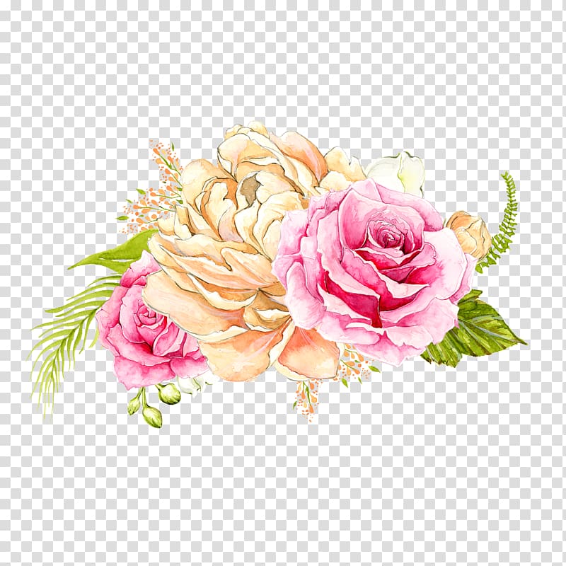 pink and beige flowers , Miracle Nikki Party Mobile game Clothing, Hand-painted peony transparent background PNG clipart