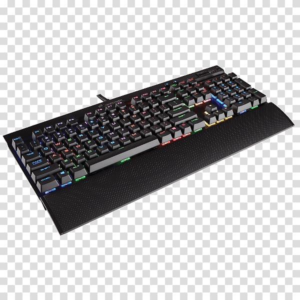 Computer keyboard Corsair Gaming K70 LUX RGB Corsair K70 LUX Gaming Mechanical Keyboard CH-9101020-NA Corsair,Cherry MX Multi-Colour RGB Backlit Mechanical Gaming Keyboard Black, cherry transparent background PNG clipart