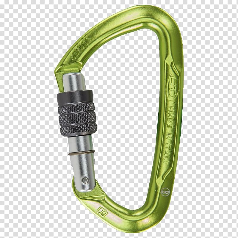 Carabiner Rock climbing Quickdraw Mountaineering, rope transparent background PNG clipart