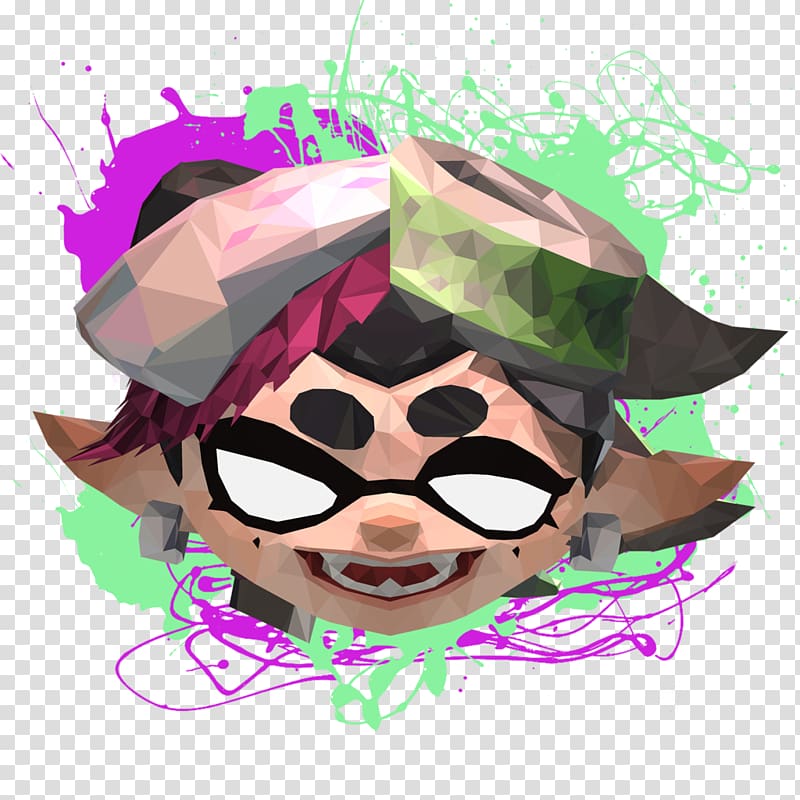 Low poly Art T-shirt Splatoon, Squid Sisters transparent background PNG clipart