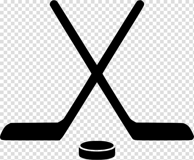 black hockey stick and disc icon, National Hockey League Hockey Sticks Ice hockey Hockey puck Field hockey, stick transparent background PNG clipart