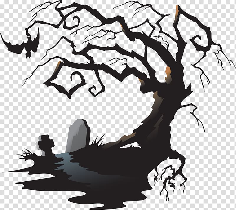 Halloween costume Party Trick-or-treating, Strange grave withered Western transparent background PNG clipart