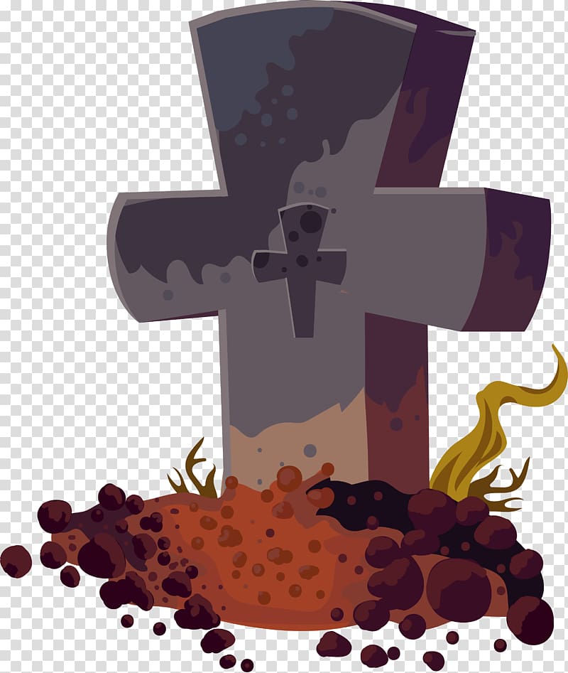 Christian cross Headstone Grave, The cross, the grave, the gravestone transparent background PNG clipart