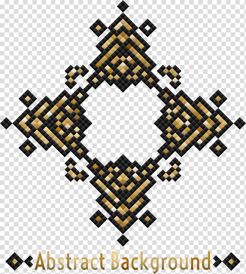 Euclidean Pixel Illustration, Black Gold Business Technology background transparent background PNG clipart