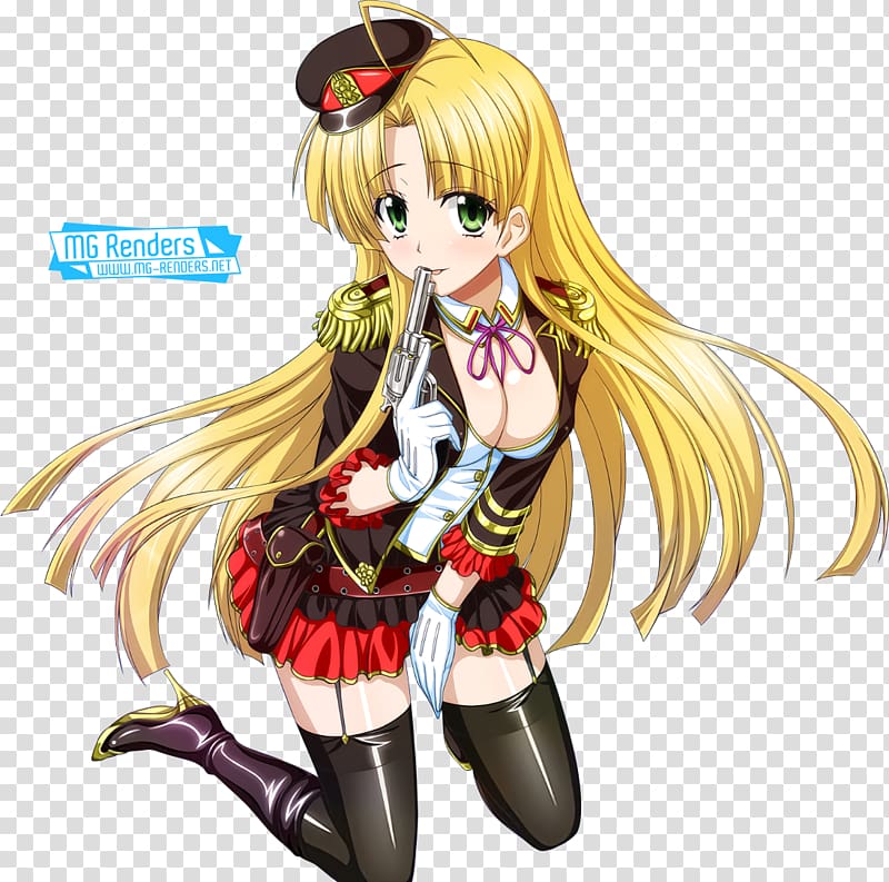 Anime Blond High School DxD Rias Gremory Brown hair, Anime transparent background PNG clipart