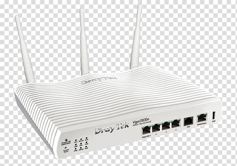 Router DrayTek VDSL Digital subscriber line DSL modem, vigor transparent background PNG clipart