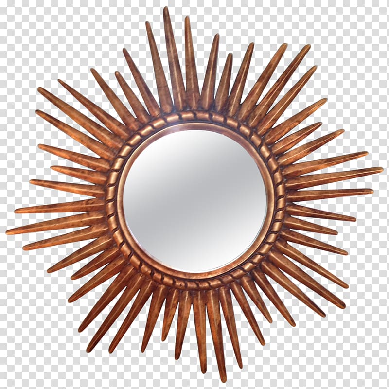 Mirror Wall panel Wood Metal, sunburst transparent background PNG clipart