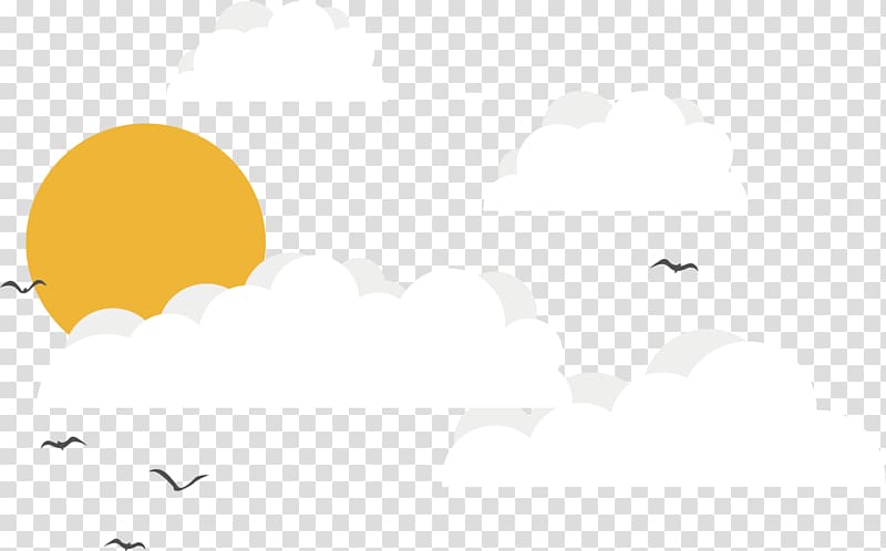 sun and clouds illustration, Bird Euclidean , sun clouds birds transparent background PNG clipart