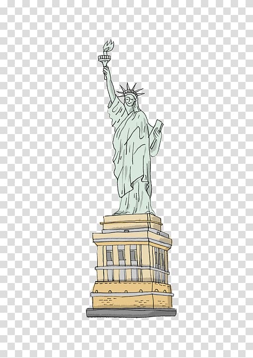 Statue of Liberty Cartoon Drawing, Statue of Liberty transparent background PNG clipart