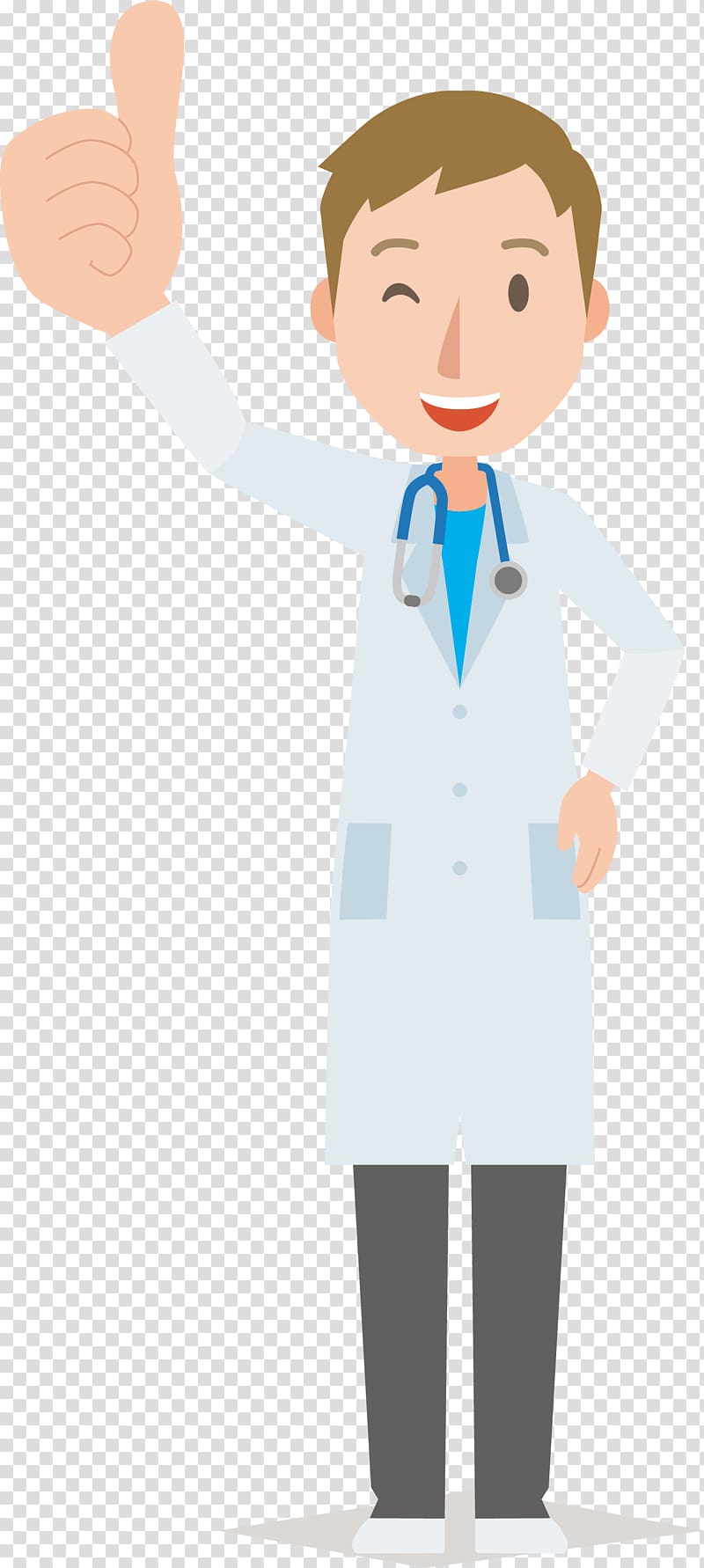 doctor signing ok illustration, Cartoon Icon, A thumbs up male doctor transparent background PNG clipart