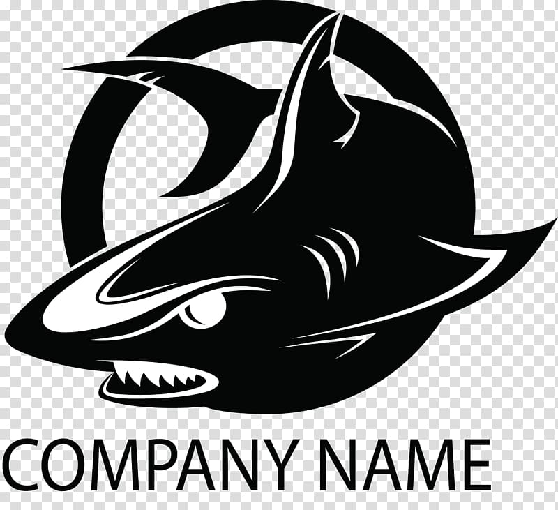 Company Name logo, Shark Logo , Decorative black shark signs transparent background PNG clipart