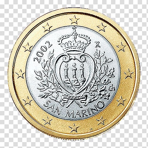 San Marino Sammarinese euro coins 1 euro coin, Coin transparent background PNG clipart
