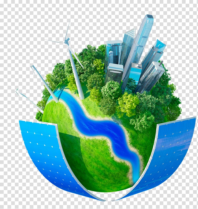 buildings, wind turbine and solar panels earth , Environmental impact of the energy industry Sustainable energy Renewable energy, Environment transparent background PNG clipart
