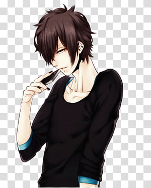 Anime Boys Black Haired Male Character Transparent Background Png Clipart Hiclipart