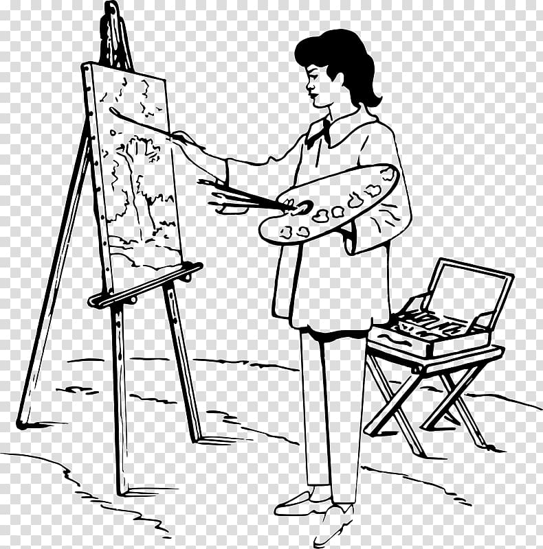 Easel Painting Artist Painter, watercolor woman like transparent background PNG clipart