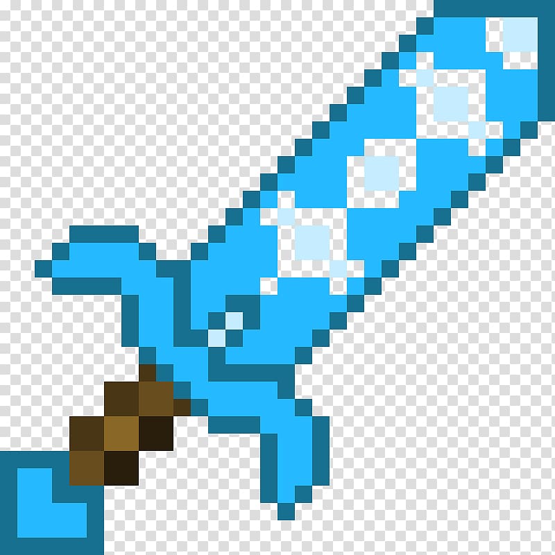 Minecraft Sword Mithril Video game, quality stone texture transparent background PNG clipart