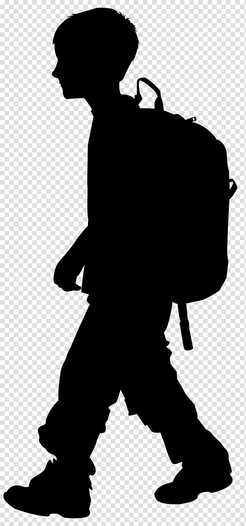 Silhouette Scalable Graphics , Boy with Backpack Silhouette transparent background PNG clipart