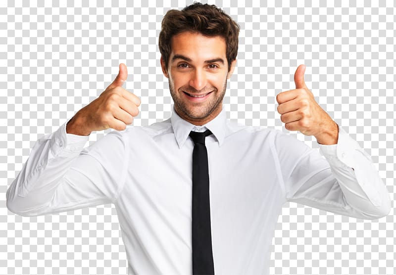 Thumb signal Service Gesture, happy man transparent background PNG clipart