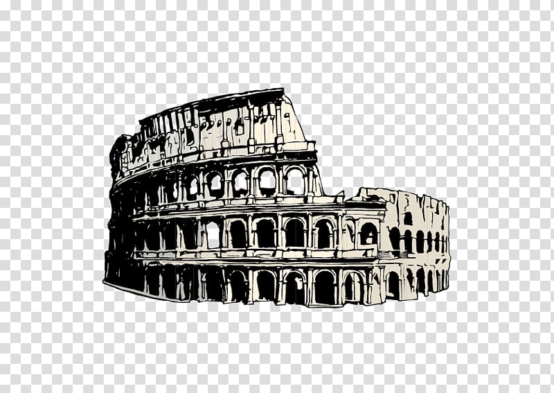 Colosseum Tomsk Coffee Cappuccino Cafe, Black and white Roman Church transparent background PNG clipart