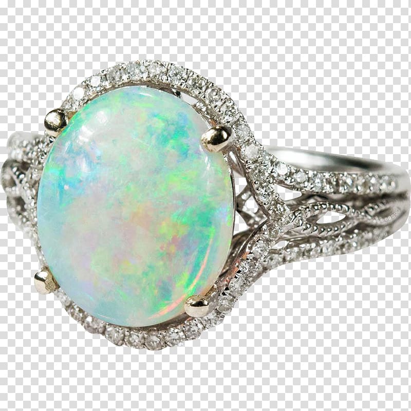 Opal Gemological Institute of America Engagement ring Diamond, ring transparent background PNG clipart