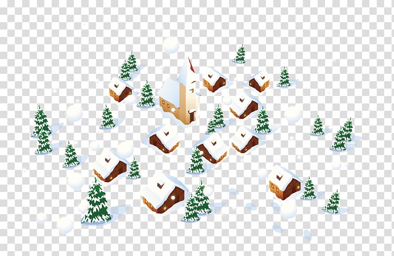 Snow Winter Illustration, Snow village Christmas village transparent background PNG clipart