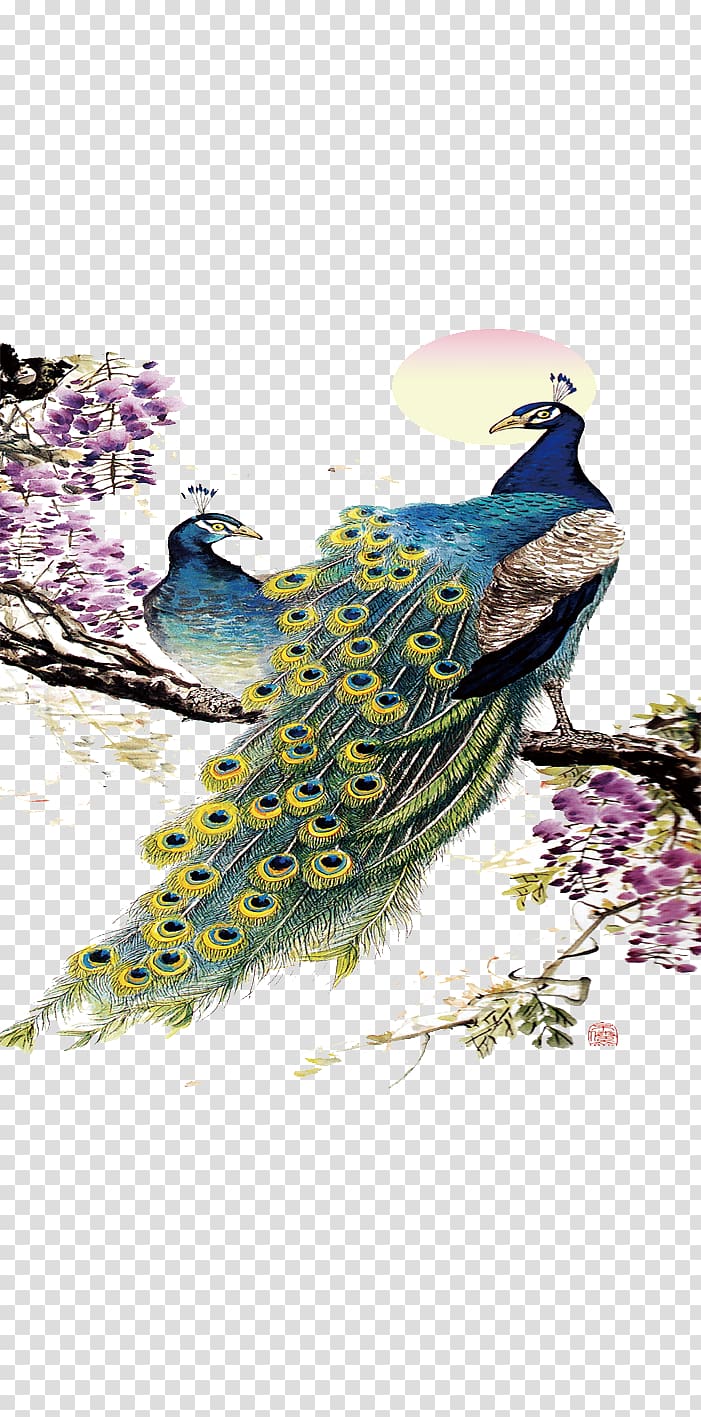 Peafowl Blue Illustration, peacock transparent background PNG clipart