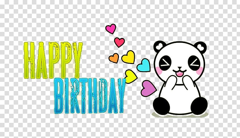 Giant panda Happy Birthday to You Wish , Happy Birthday transparent background PNG clipart