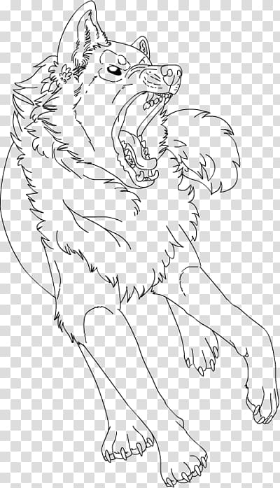 Line art Gray wolf Drawing Carnivora , demon head skull and wings transparent background PNG clipart